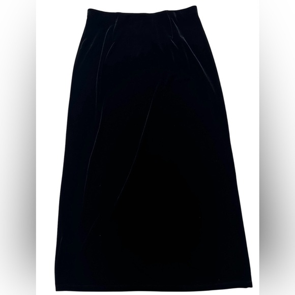 Vintage Villager Liz Claiborne Black Velour Modest Long Skirt Women’s Medium - Picture 1 of 6